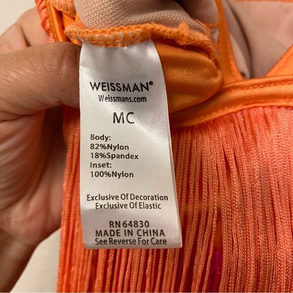 Weissman Dance costume flapper orange Fringe dress Electric Feel 14338 MC chil - Picture 7 of 10